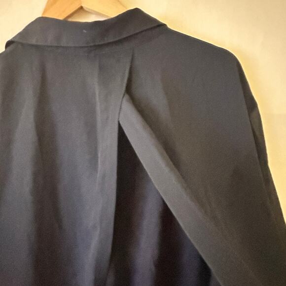 Cato Layered Button Down Shirt Sz 22/24 Split Back Chiffon Overlay Office Siren - Picture 3 of 16